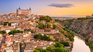 Toledo, Spain old city over the Tagus River.